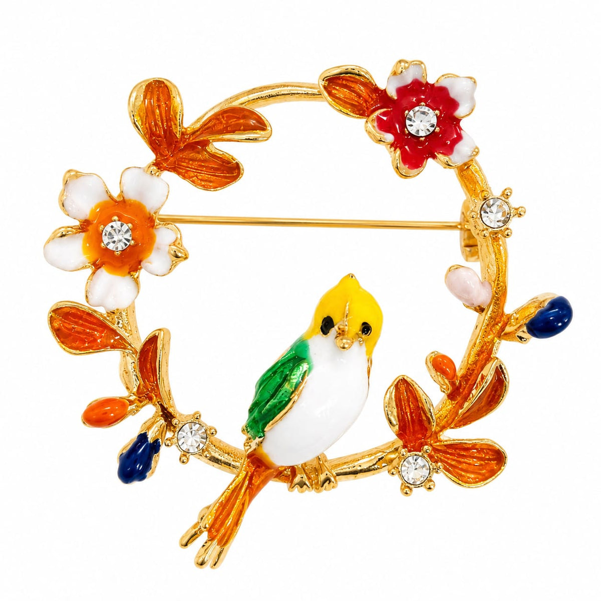 Golden Garden Bird Brooch 🌼🐦✨