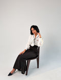Black High-waisted Double-Breasted Maxi Skirt