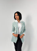 Mint Green & off-white Blazer