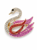 Jeweled Gold Swan Brooch
