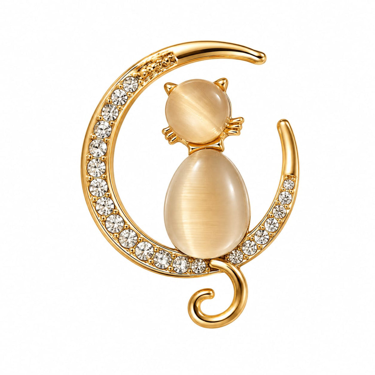 Moonlight Cat Brooch 🐈🌙✨