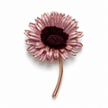 Rose-Gold Enamel Flower Brooch