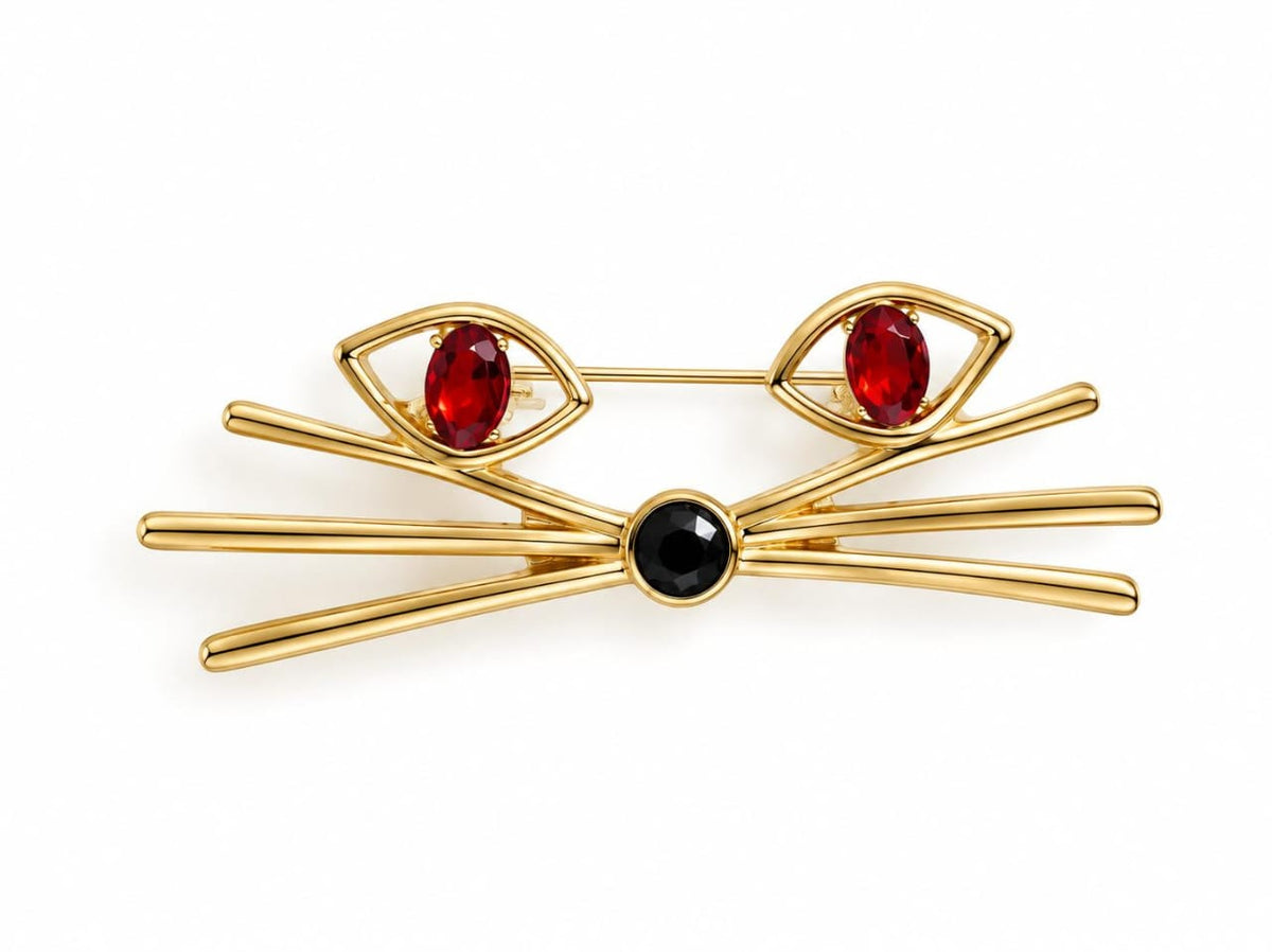 Ruby Cat Eyes Brooch ✨